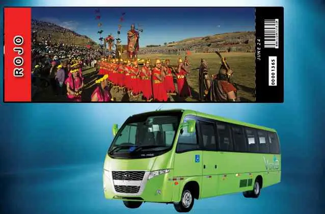 Inti Raymi 2026 Ticket. Roter Bereich + Tourbus